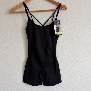 Seamless Black Shaping Bodysuit with Strappy Back Maidenform Size Small